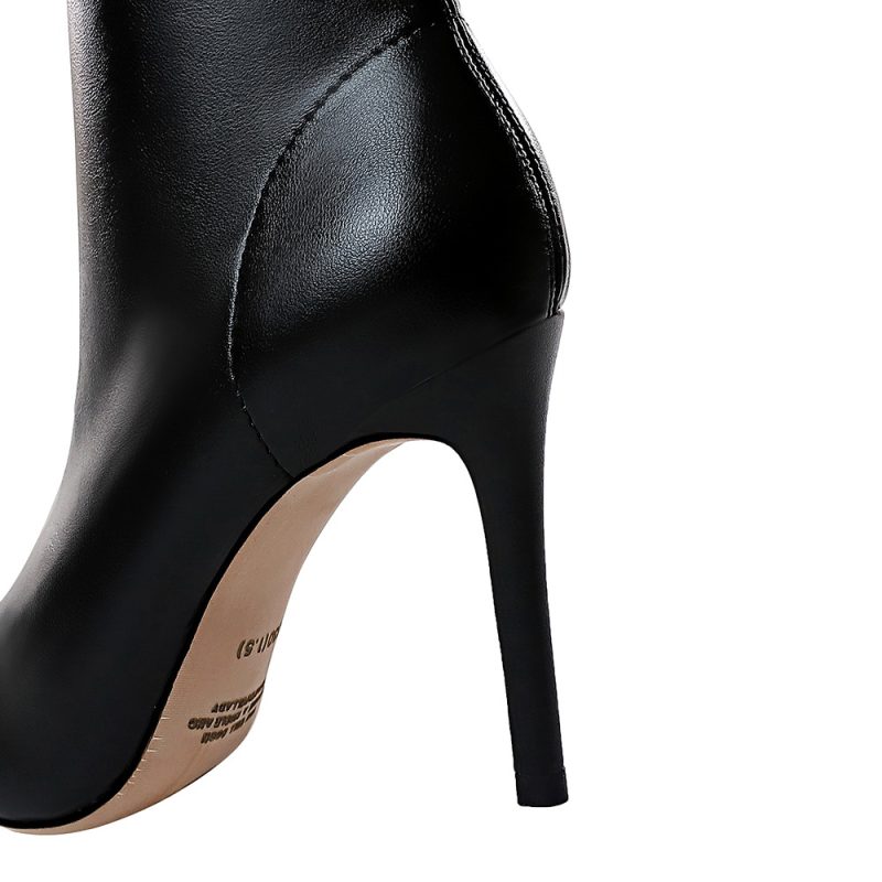 Women 7.5cm 10cm High Heels Leather Boots Lady Low Heels - Image 11