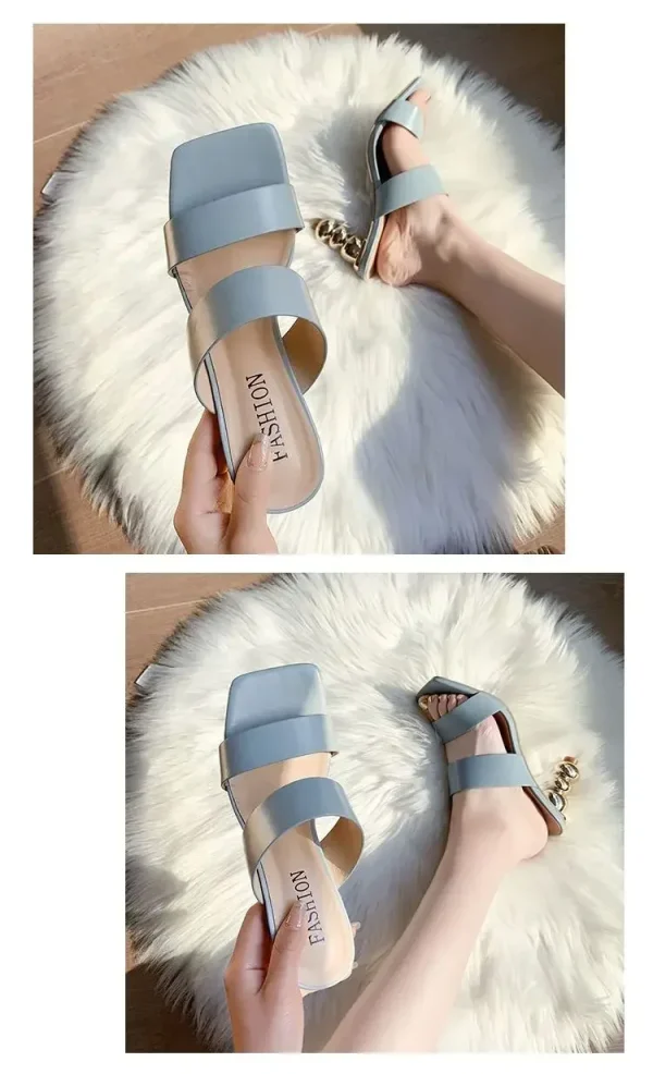 Women Mules Slippers Fashion Open Toes High Heels Ladies Sandals - Image 7