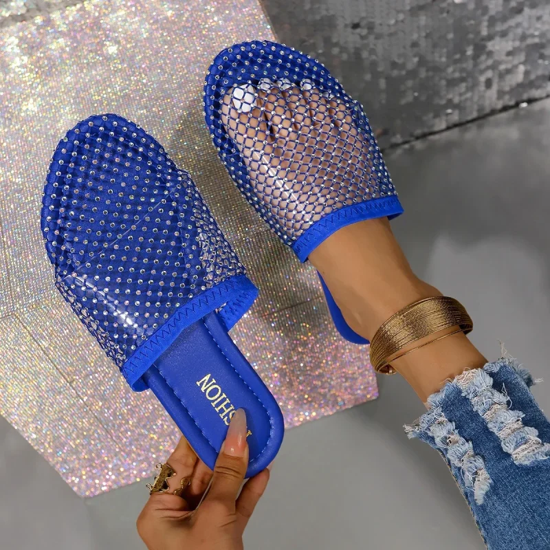 Women Flat Slippers 2024 New Summer Casual Beach Mesh - Image 4