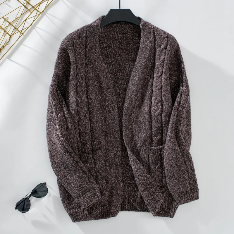 Pocket Twist Knitted Cardigan Women Autumn - Image 13