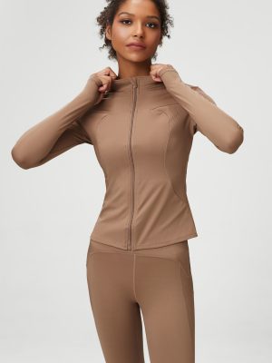 Slimming Waist Yoga Jacket – Long Sleeve Workout Top for Women