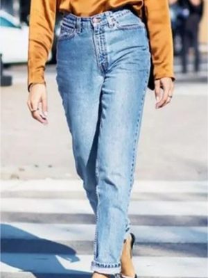 Plus Size Women’s Fashion Denim Loose Straight Pants