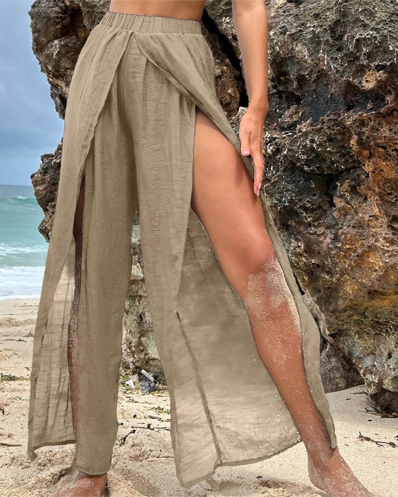 Chiffon Beach Overskirt: Casual Sun-Proof Korean Holiday Skirt - Image 3