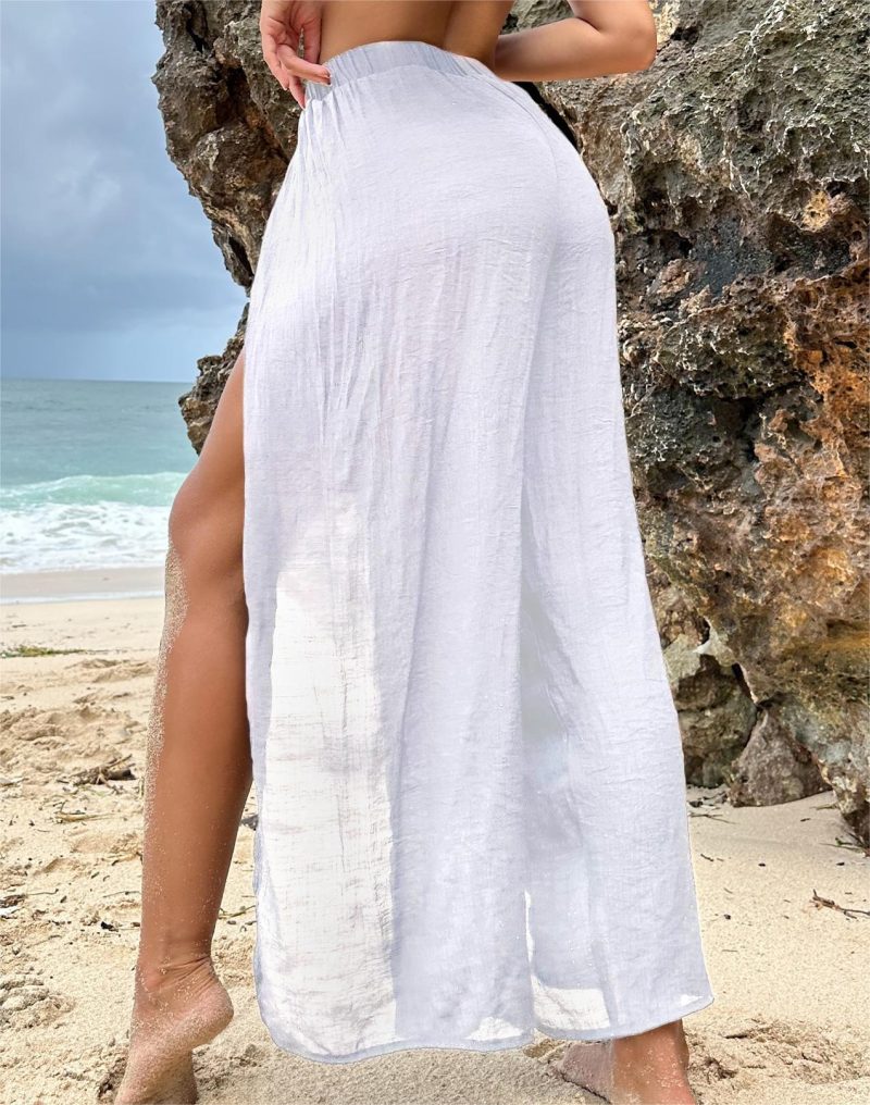 Chiffon Beach Overskirt: Casual Sun-Proof Korean Holiday Skirt - Image 4