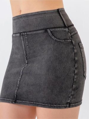 Women’s Summer High Waist Stretchy Denim Skirt – Slim Fit & Hip Lifting