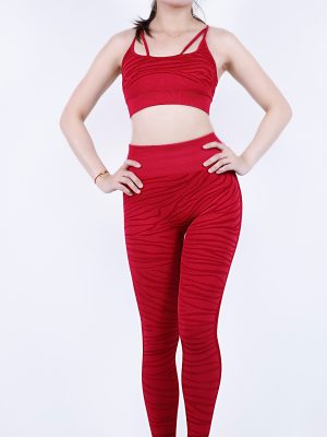 Sexy Beauty Back Yoga Vest & Knitted Yoga Trousers Sports Suit