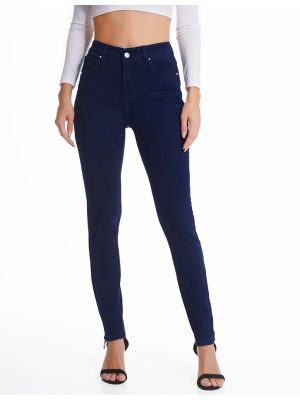 Spring Summer Dark Blue Slimming Denim Pencil Pants for Women