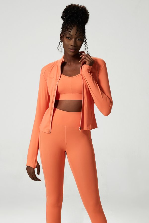 Three-Piece Spring Yoga Suit – Women's Sports Fitness Set