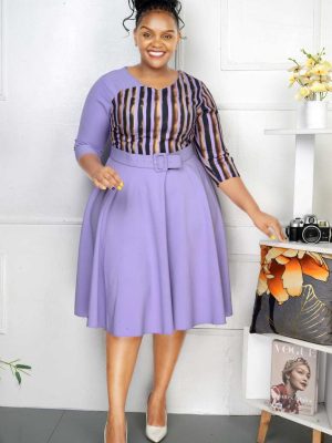 Plus Size Women Clothing Printed Dress