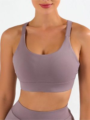 Nude Feel Sports Bra Push-Up Yoga Bra with Beauty Back