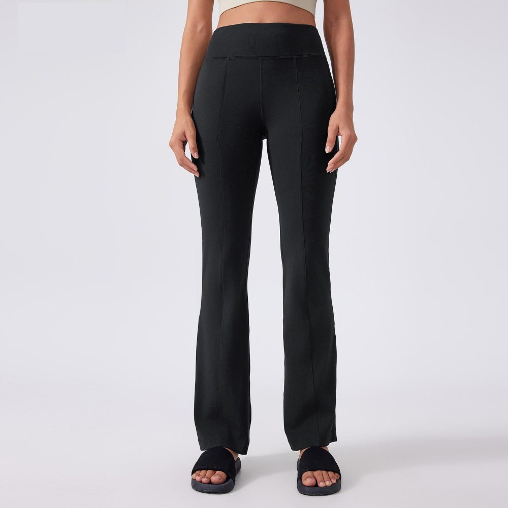 High Waist Hip Lift Yoga Pants - Pocketed Bell Bottom Tights for Women - Image 2