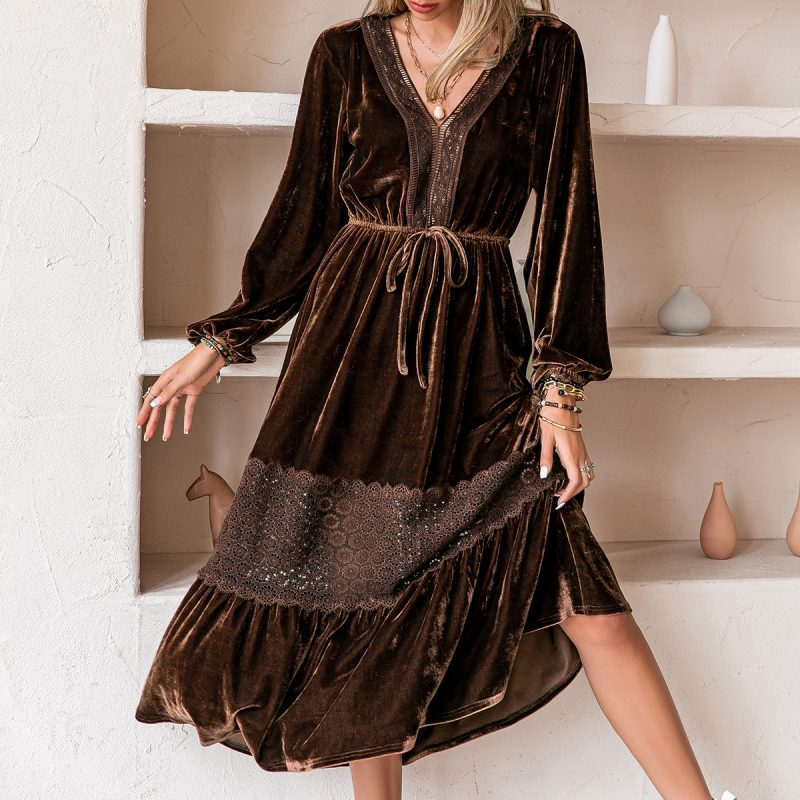Women’s Retro A-Line Dress for Autumn Winter