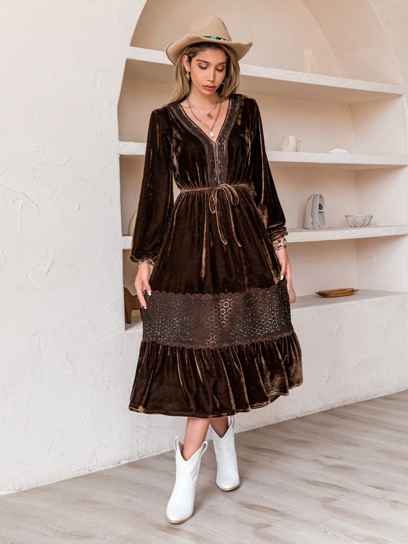 Women’s Retro A-Line Dress for Autumn Winter - Image 2