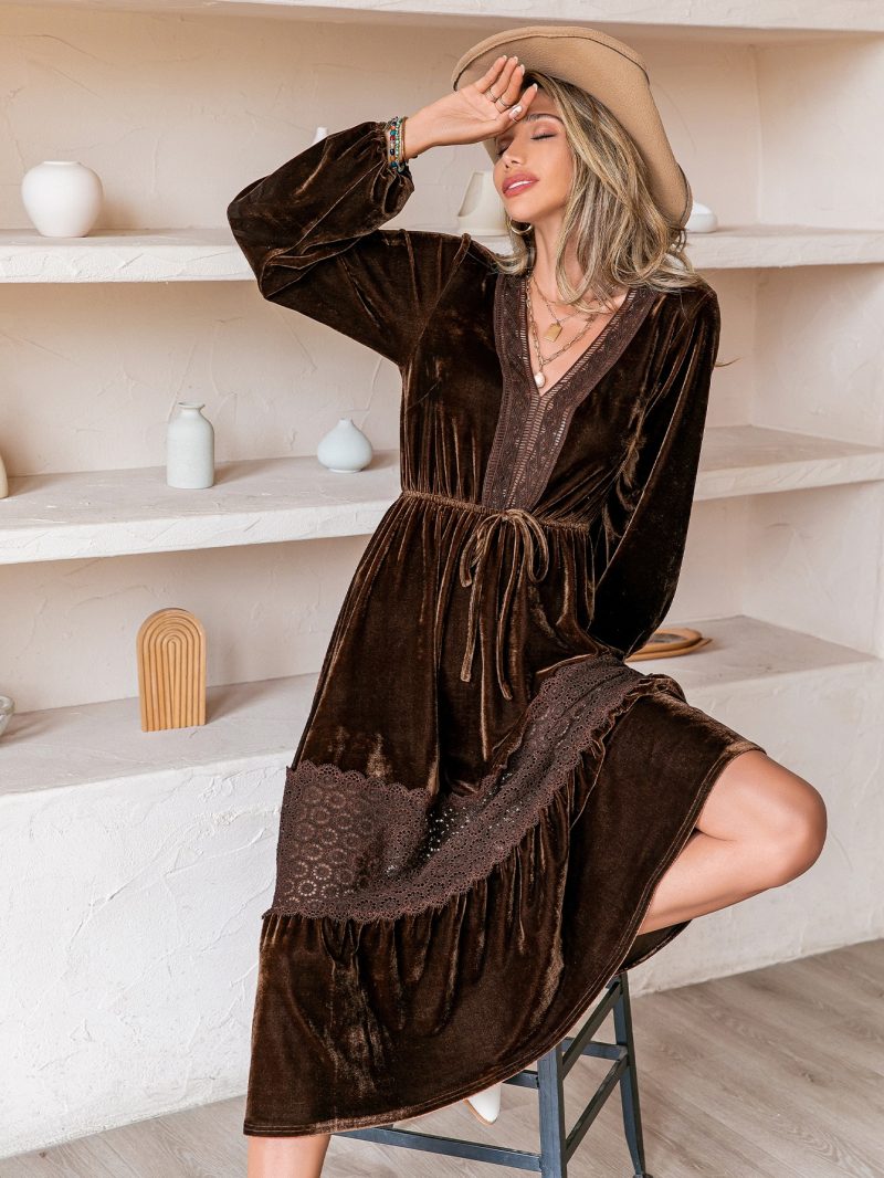 Women’s Retro A-Line Dress for Autumn Winter - Image 6