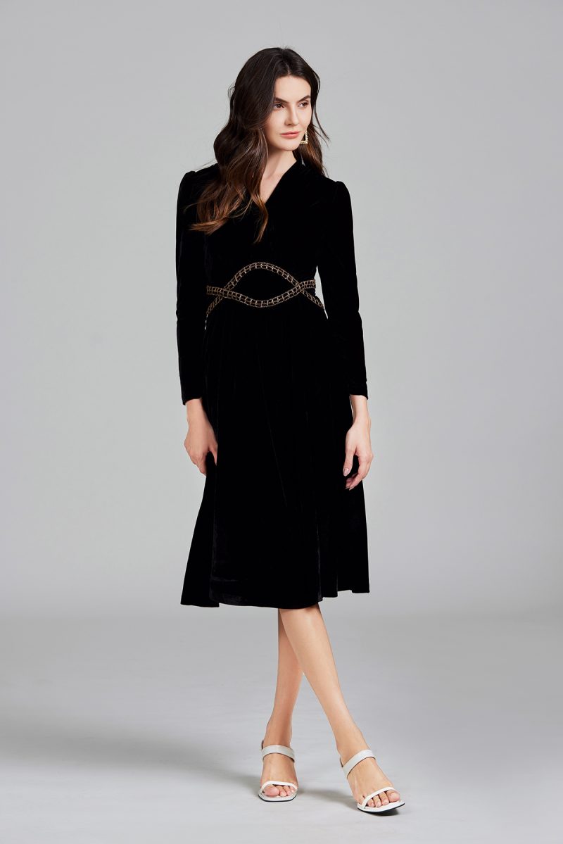 Solid Color Zipper Elegant Dress – Women’s Spring & Autumn Dress - Image 2
