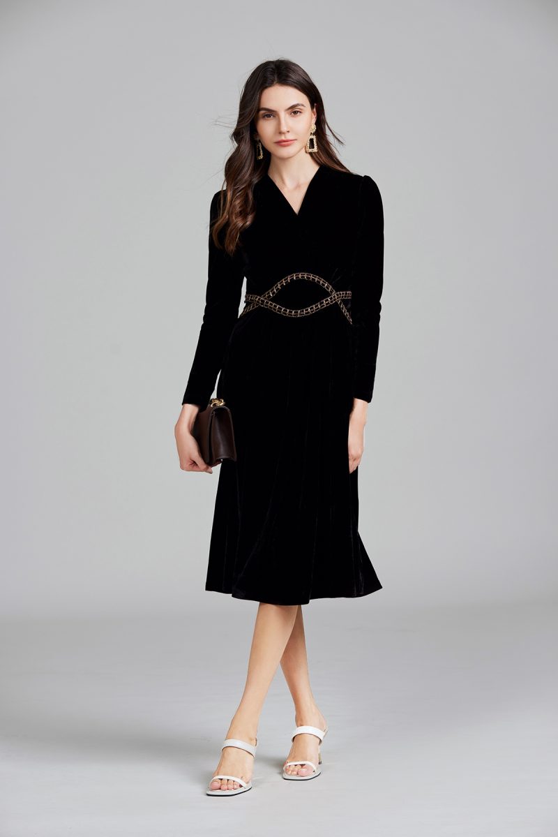 Solid Color Zipper Elegant Dress – Women’s Spring & Autumn Dress - Image 3