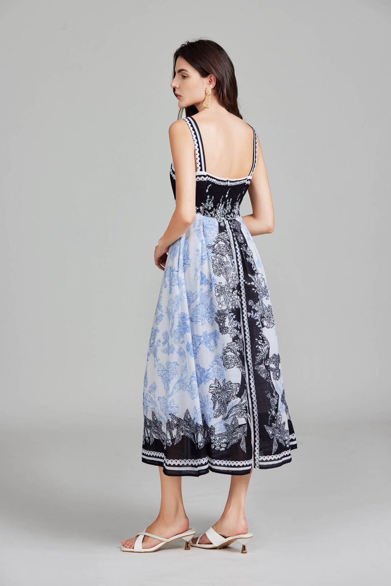 Women’s Summer Print Sexy Halter Long A-Line Swing Dress - Image 3