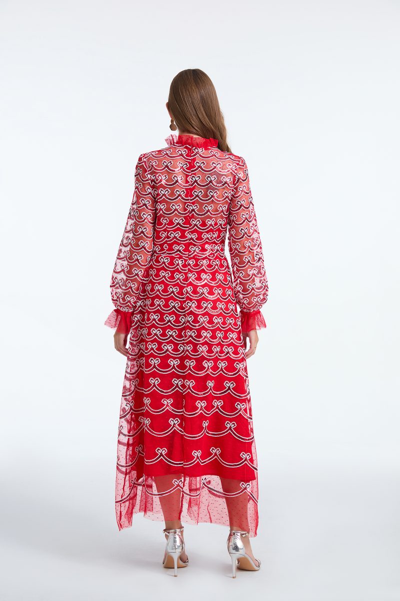 Long Sleeve Sequin A-Line Dress – Spring & Autumn Style - Image 5