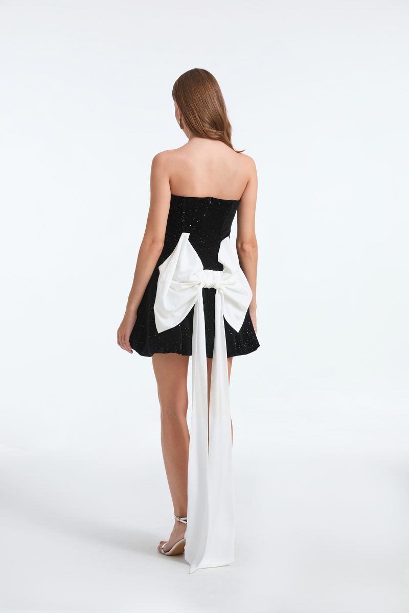 Sexy Sleeveless Formal Dress – Zipper Bow Boning Design - Image 5