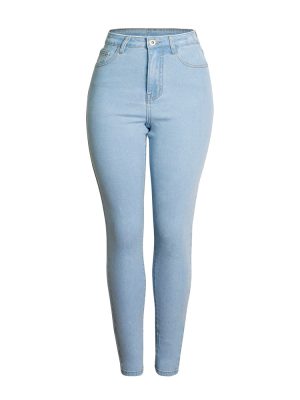 Plus Size High Waist Slim Stretch Washed Jeans for Women