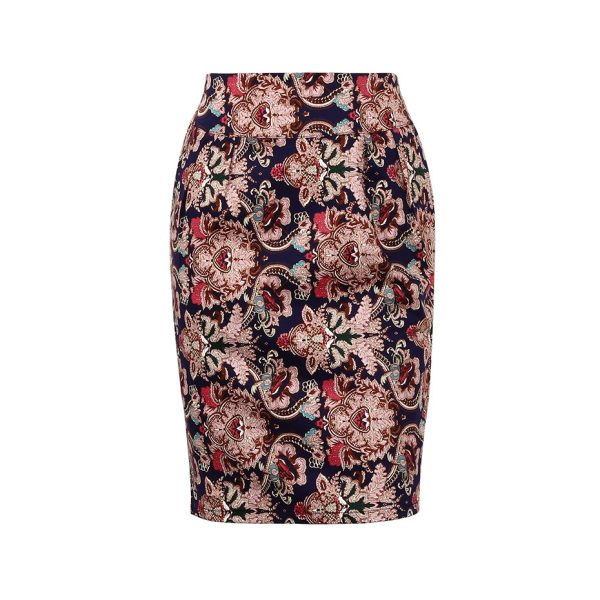 Printed Mid-Length Hip Skirt for Women - Office Wear