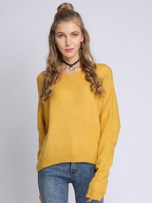 Women’s Autumn Winter Round Neck Long Sleeve Loose Sweater