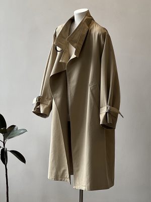 Khaki Korean Windbreaker Women Spring Loose Long Coat Overcoat