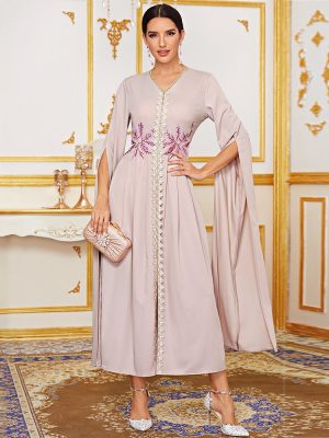 Autumn Arab Muslim Ladies Dress Robe for Middle Eastern Style