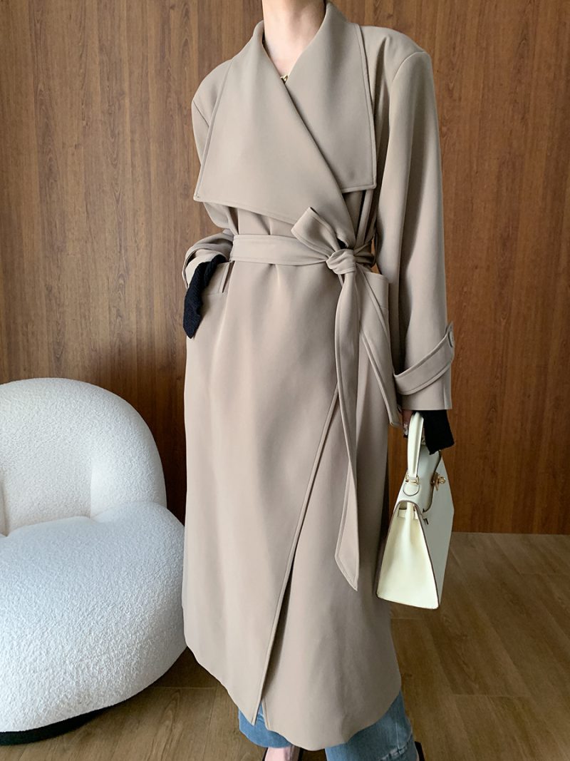 Full-Profile Open Trench Coat for Autumn & Winter Women - Image 2