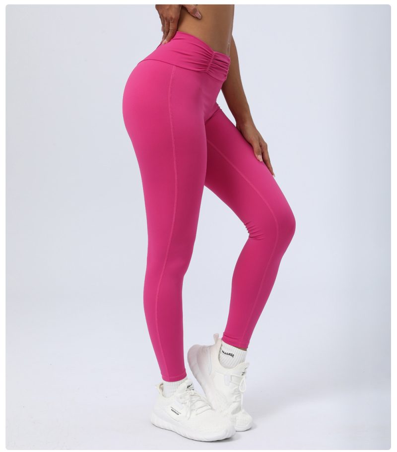 Nude Feel Pleated Yoga Ninth Pants for Women - Image 3