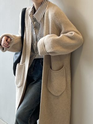 Women’s Mid-Length Knitted Sweater Cardigan Coat