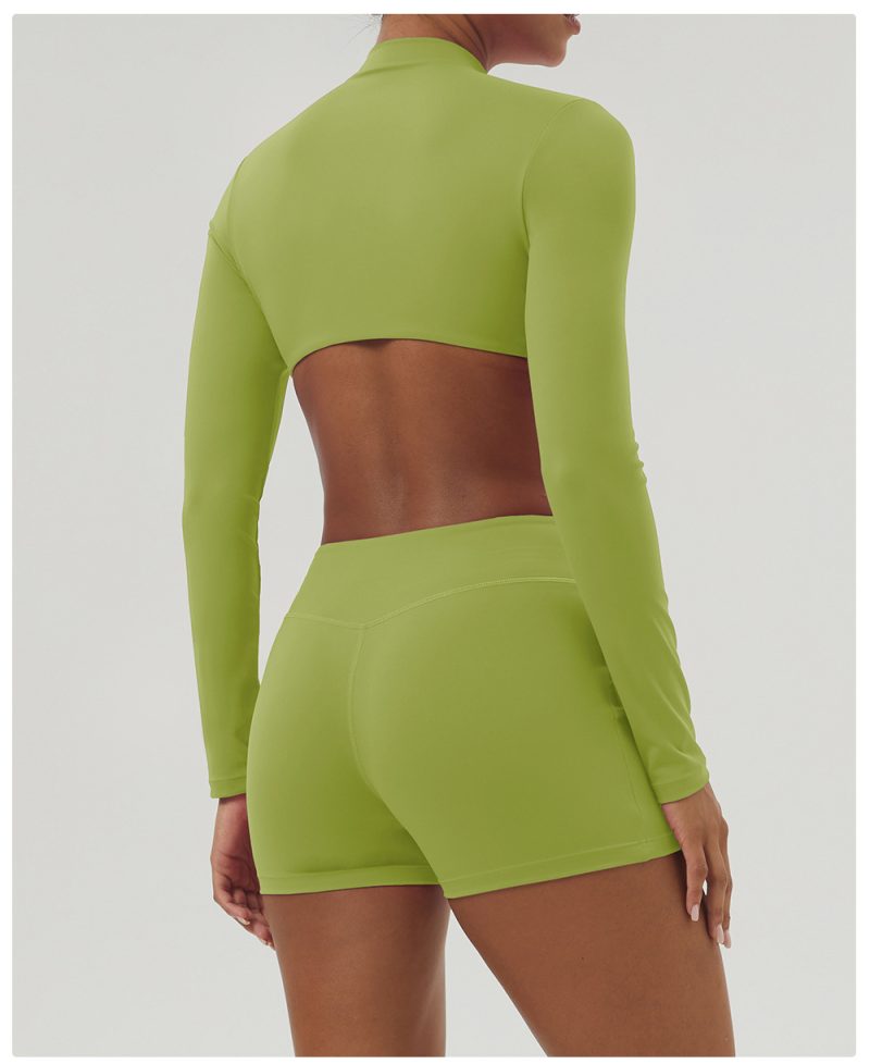 Hollow Out Cinched Long Sleeve Yoga Jumpsuit with Chest Pad - Image 4