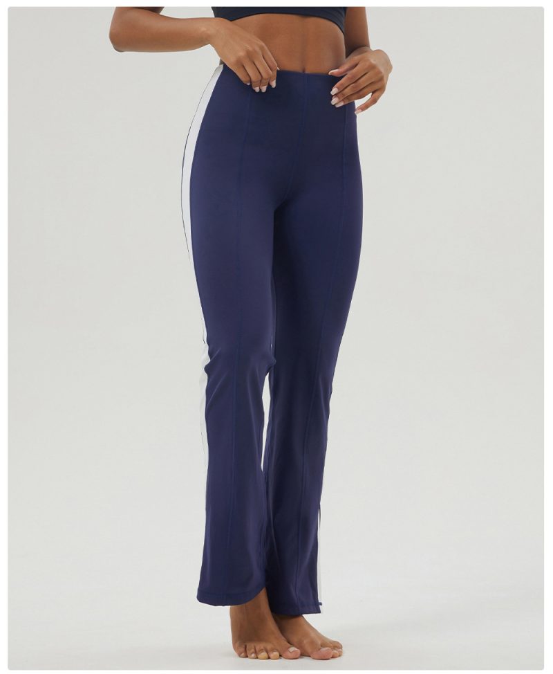 Color Matching Slit Yoga Bell Bottom Pants High Waist Hip Lift - Image 3