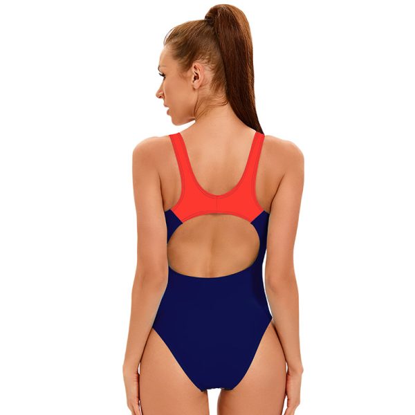 Color-Block One-Piece Sports Swimsuit for Women - Image 4