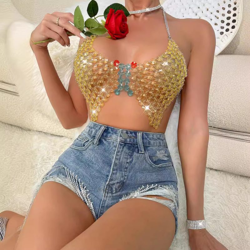 Gem Chain Strap Tube Top for Summer Nightclubs - Image 3
