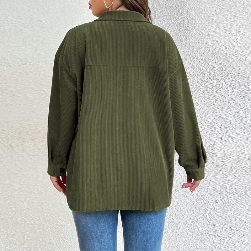 Plus Size Denim Shacket – Single Breasted Cardigan Outerwear for Fall Winter - Image 2