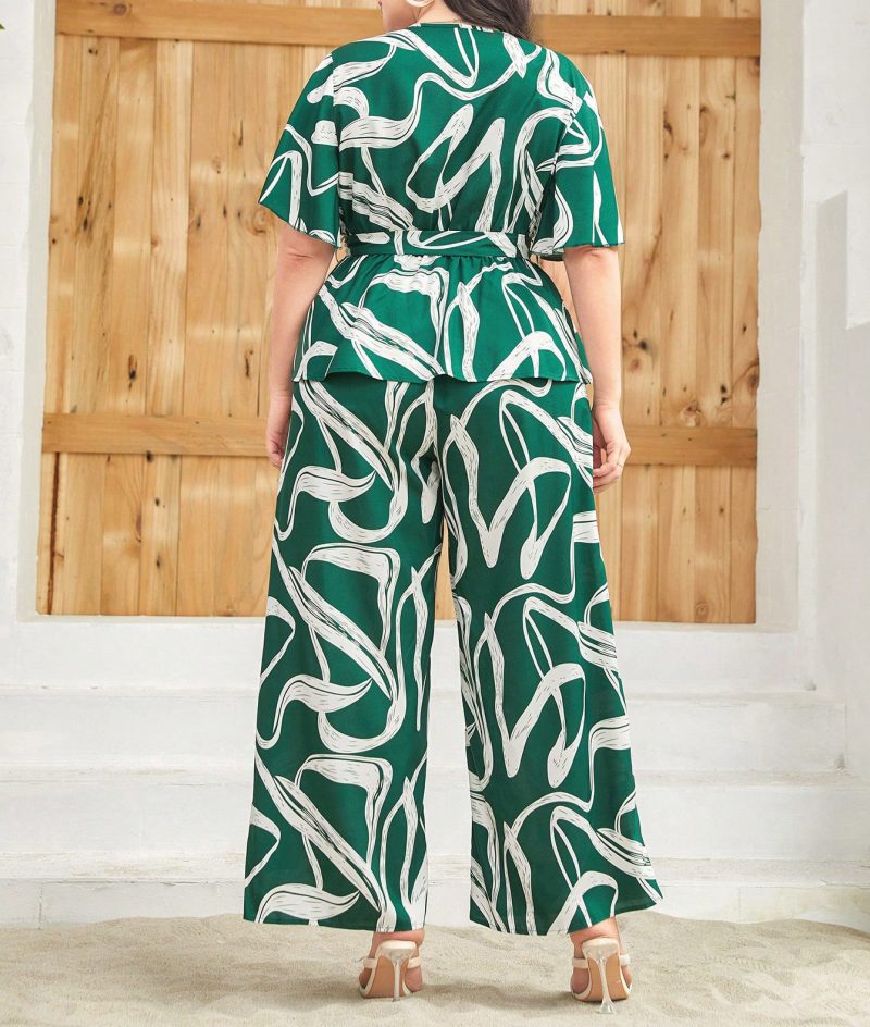 Spring Summer Sexy Bow Lace-Up High Waist Loose Jumpsuit - Image 2