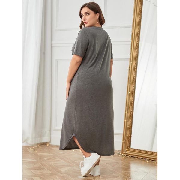 Plus Size Summer Loose Short Sleeve Nightdress for Women - Image 4