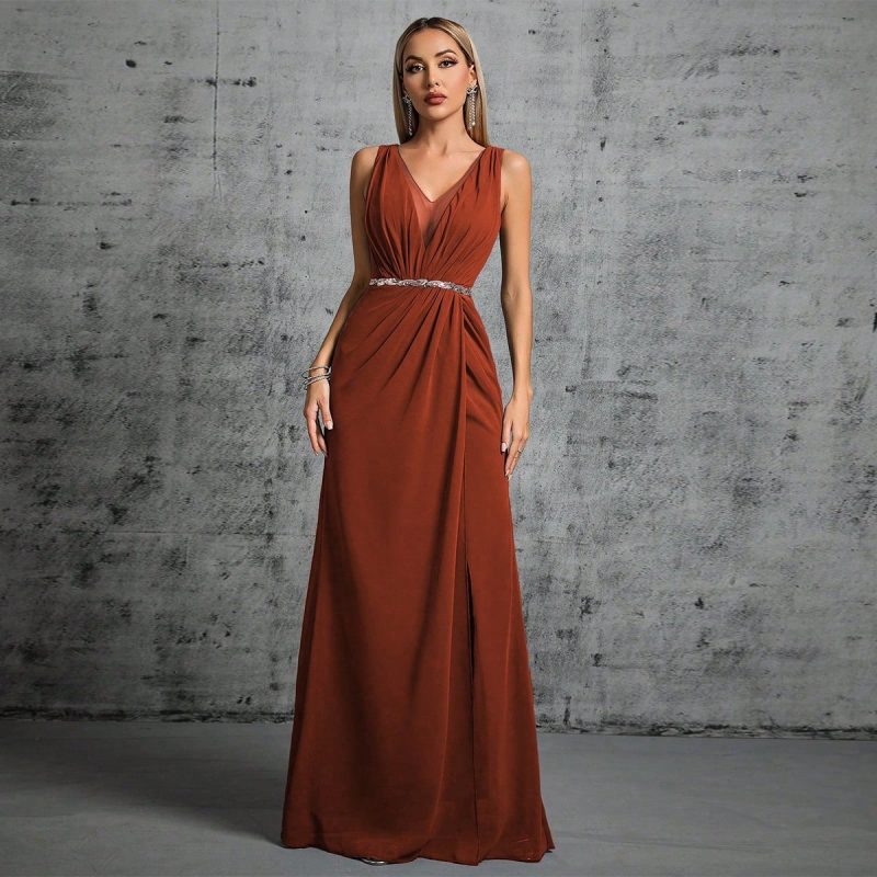 Sexy V-Neck Slim Fit Evening Dress - Cocktail Ball Party Dress