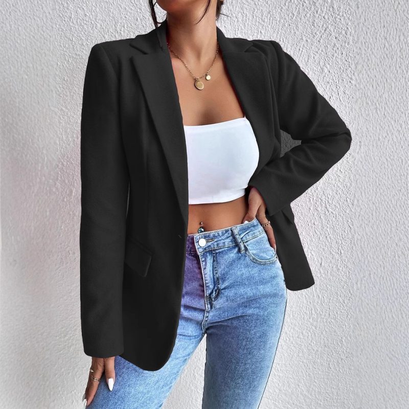 Woolen Slim Coat for Women - Elegant Outerwear - Image 2