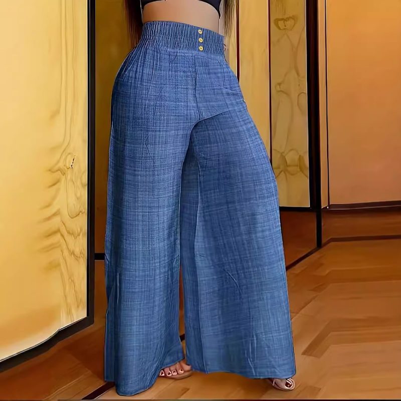 Spring Summer High Waist Wide Leg Pants