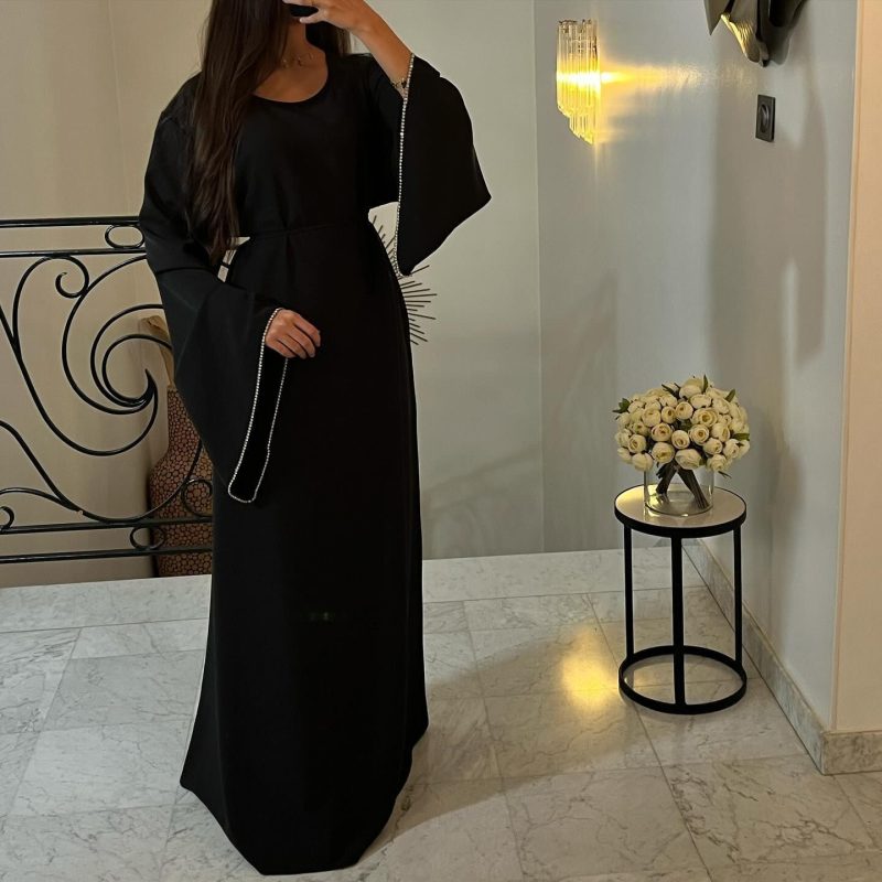 Elegant Waist Sleeve Diamond Dress for Women – Spring & Summer