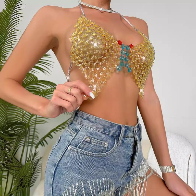 Gem Chain Strap Tube Top for Summer Nightclubs - Image 2