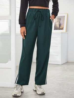 High Waist Loose Patchwork Slit Casual Pants for Women