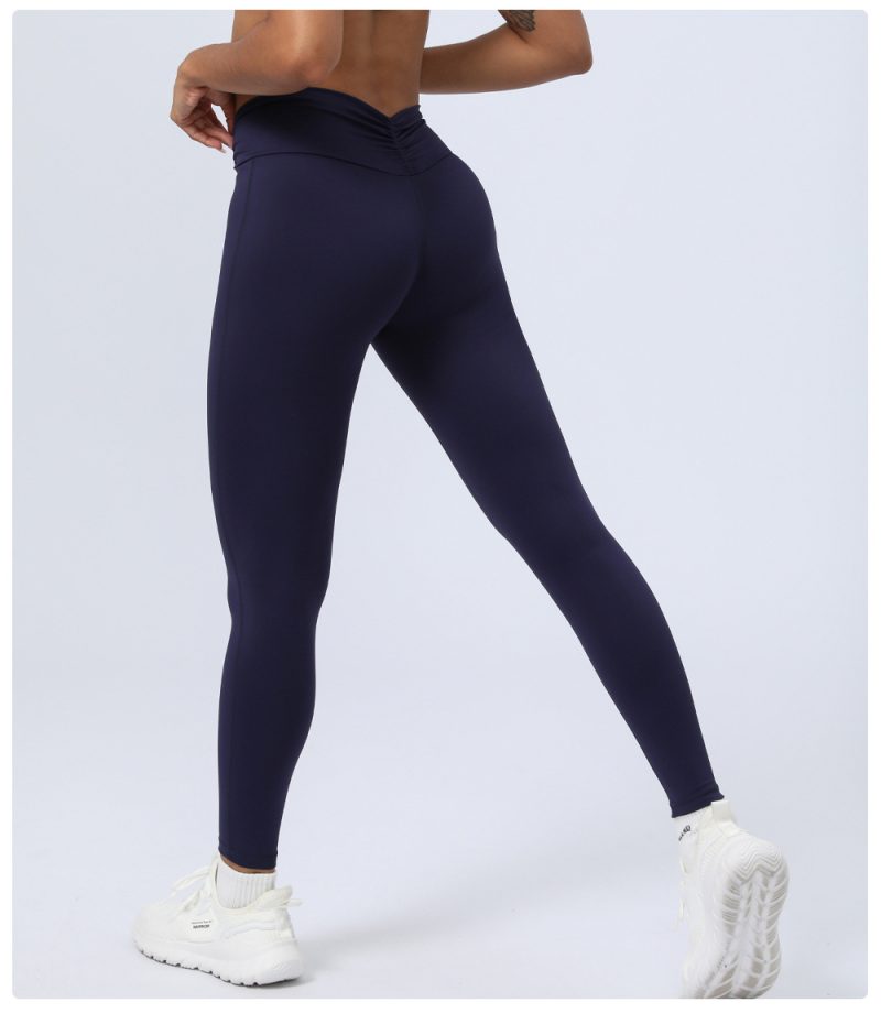 Nude Feel Pleated Yoga Ninth Pants for Women - Image 4