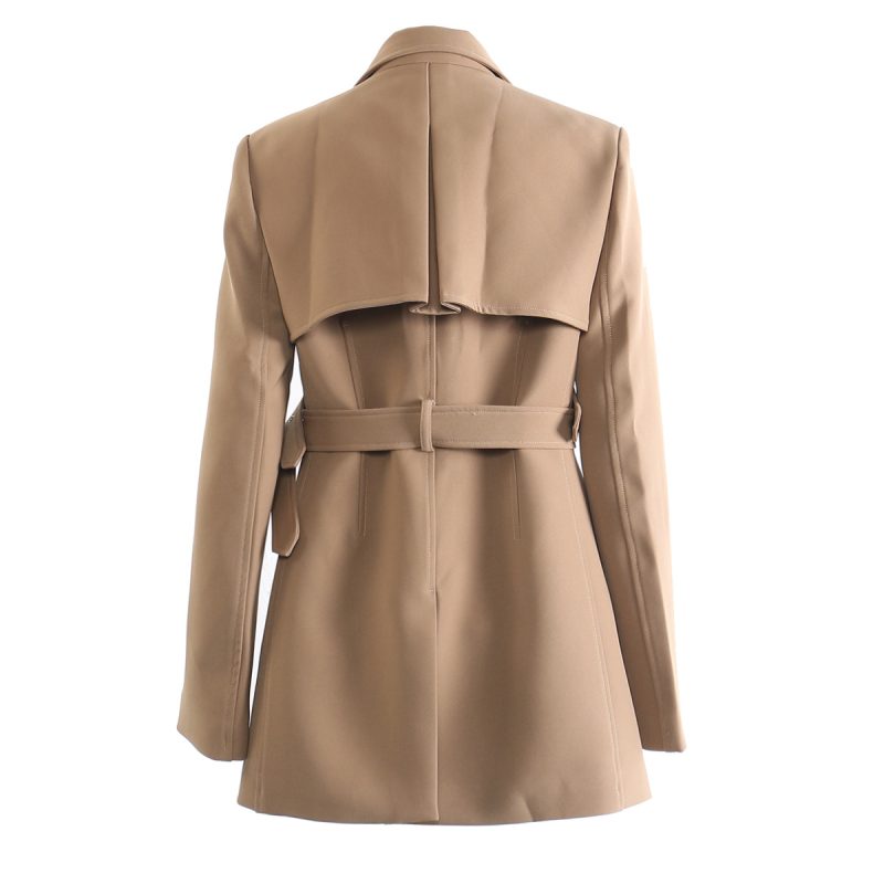 Autumn Winter Irregular Asymmetric Slim Fit Mid-Length Blazer - Image 3