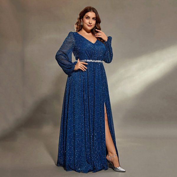 Plus Size Blue Chorus Performance Evening Dress - Image 2