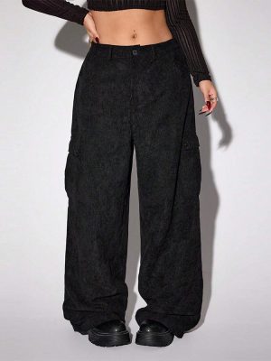 Plus Size Wide Leg Trousers – Autumn Winter Casual Workwear Pants