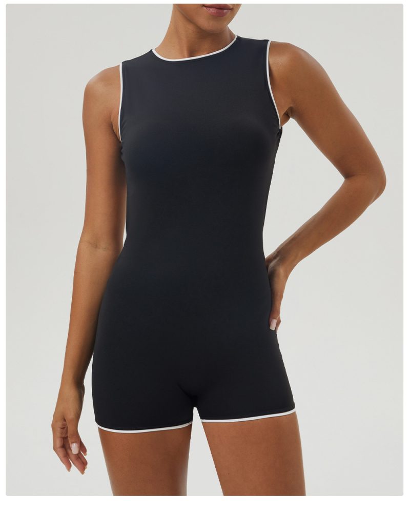 Color Matching Backless Sports One-Piece Yoga Leotard for Women - Image 4