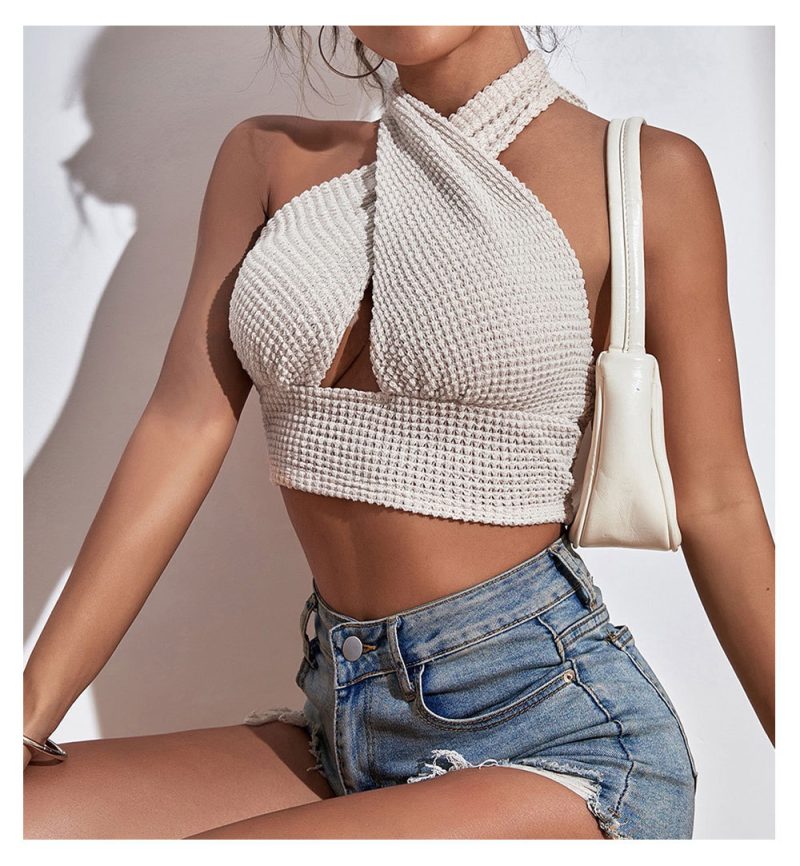 Sexy Knitted Halter Top Camisole for Women - Trendy Outerwear - Image 2